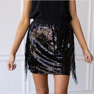 Black Fringe Skirt 3XL